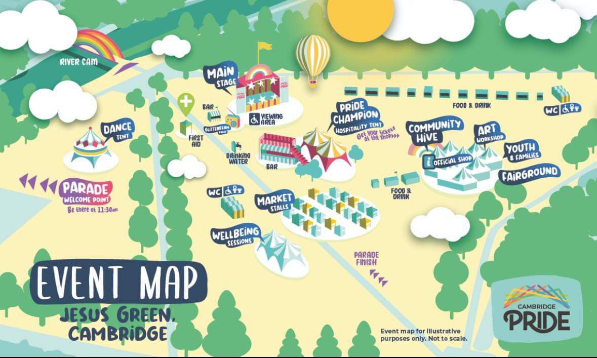 Cambridge Pride 2024 Site Map